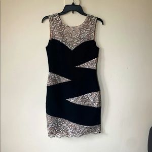 BCBGMaxazria Striped Lace Dress